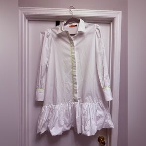 Pep’s Cannes Women’s White Yellow Shirt Dress Size 2